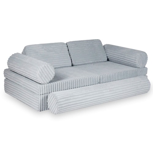 Rozkładana sofa dziecięca z tkaniny wafel – estetyczne meble modułowe do pokoju malucha