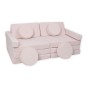 Różowa sofa modułowa 14 el. Velvet – piankowa kanapa do pokoju dziewczynki