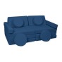 Granatowa sofa modułowa 14 el. Velvet – welurowa kanapa piankowa dla chłopca