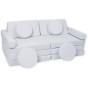 Jasnoszara sofa modułowa 14 el. Velvet – gładka kanapa piankowa plac zabaw
