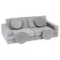 Szara sofa modułowa 10 el. ze sztruksu – sensoryczna kanapa piankowa BrickNest