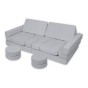 Pikowane moduły piankowe do siedzenia i zabawy – rozłożona sofa 14 elementów