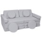 Szara sofa modułowa 14 el. pikowana – elegancki piankowy plac zabaw w stylu glamour