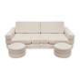 Elegancka sofa piankowa dla dzieci z tkaniny baranek – Cappuccino zestaw 14 elementów do salonu