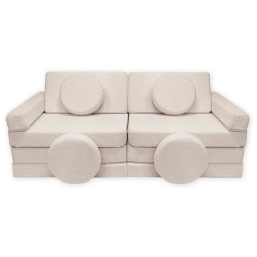 Cappuccino sofa modułowa 14 elementów bukla – duży piankowy plac zabaw baranek BrickNest