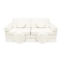 Jasna sofa modułowa 14 el. ecru beż – ekskluzywne meble piankowe z bukli (boucle) do pokoju dziecka