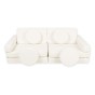 Ecru/beż sofa modułowa 10 el. z tkaniny bukla (boucle) – elegancki i miękki kącik zabaw