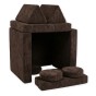Złożona sofa modułowa w domek brązowa