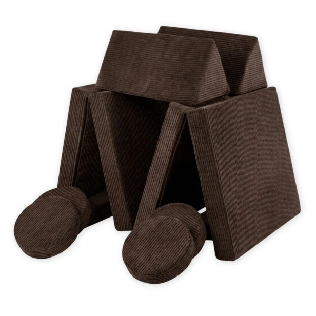 Modułowa sofa dziecięca brązowa konfiguracja