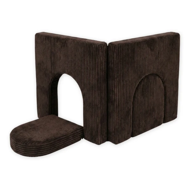 Sztruksowy materiał sofa z okienkami dla dzieci