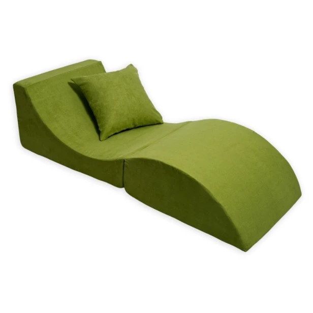Zielony fotel wielofunkcyjny 3w1 – rozkładana sofa i pufa w kolorze zieleni do pokoju młodzieżowego