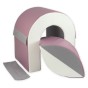 Tunel z pianki dla dzieci – kształtka rehabilitacyjna 2 elementy biały, szary, fioletowy