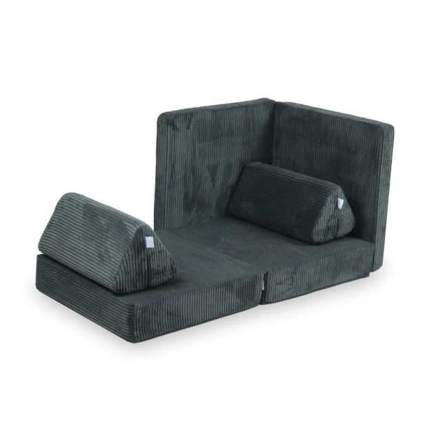 Ciemnoszara antracytowa sofa piankowa dla malucha montessori