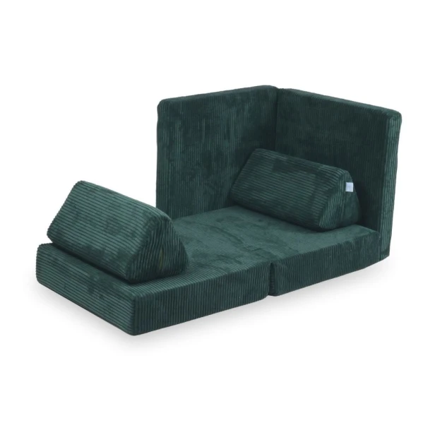 Butelkowa zieleń ciemnozielona mini sofa klocki piankowe