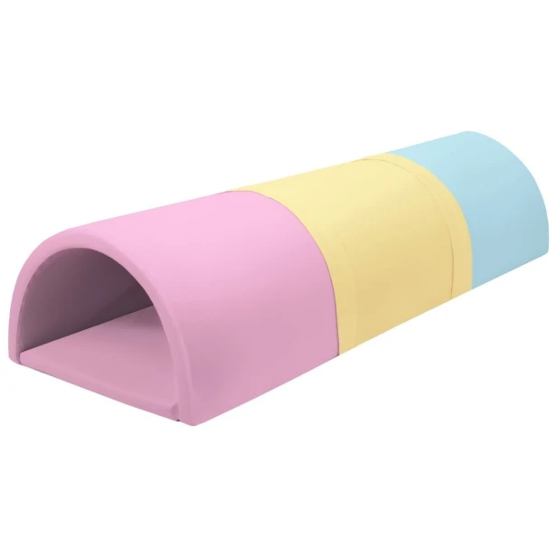 Pastelowy 3-częściowy tunel z pianki do integracji sensorycznej